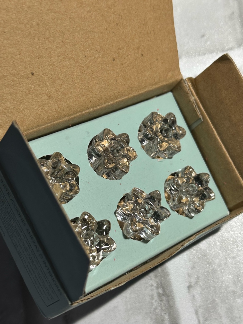 PARTYLITE - Celebration Candle Holders | Set of 12 x Star Shaped Glass Mini VTG